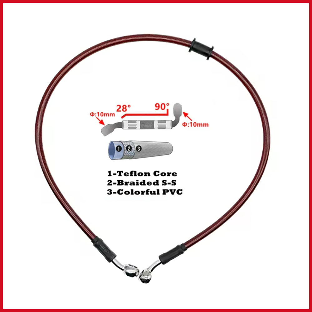 Motorcycle Brake Cable - 28-90 graden 10 mm banjo 300
