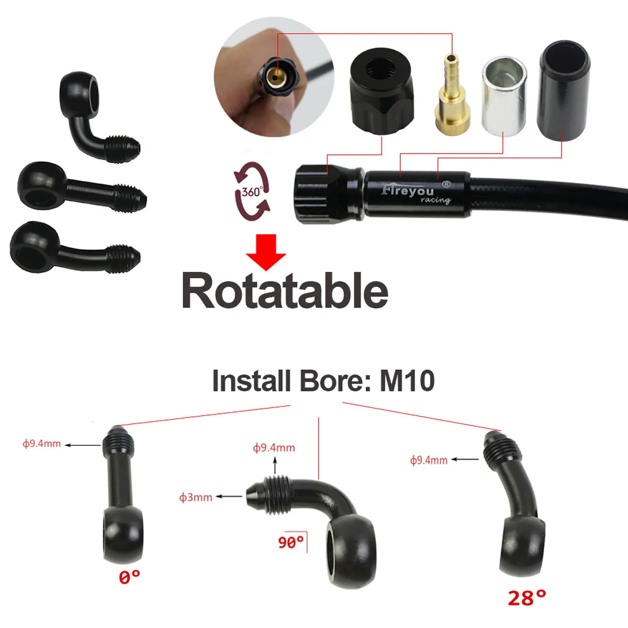 AN3 Gevlochten remslang motorf - Brake Line Motorcycle recensie en prijs