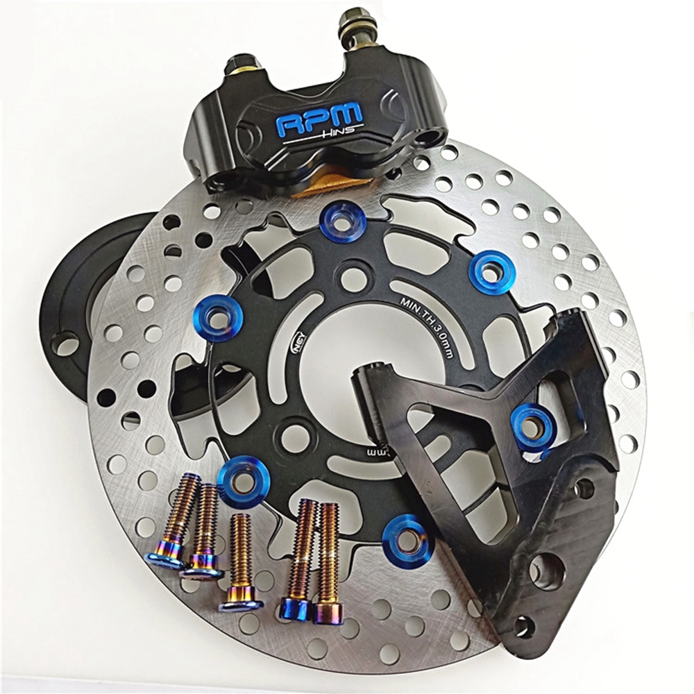 220 mm motorfiets remset voor  - Front Rear Brake Caliper Bracket Kit recensie en prijs