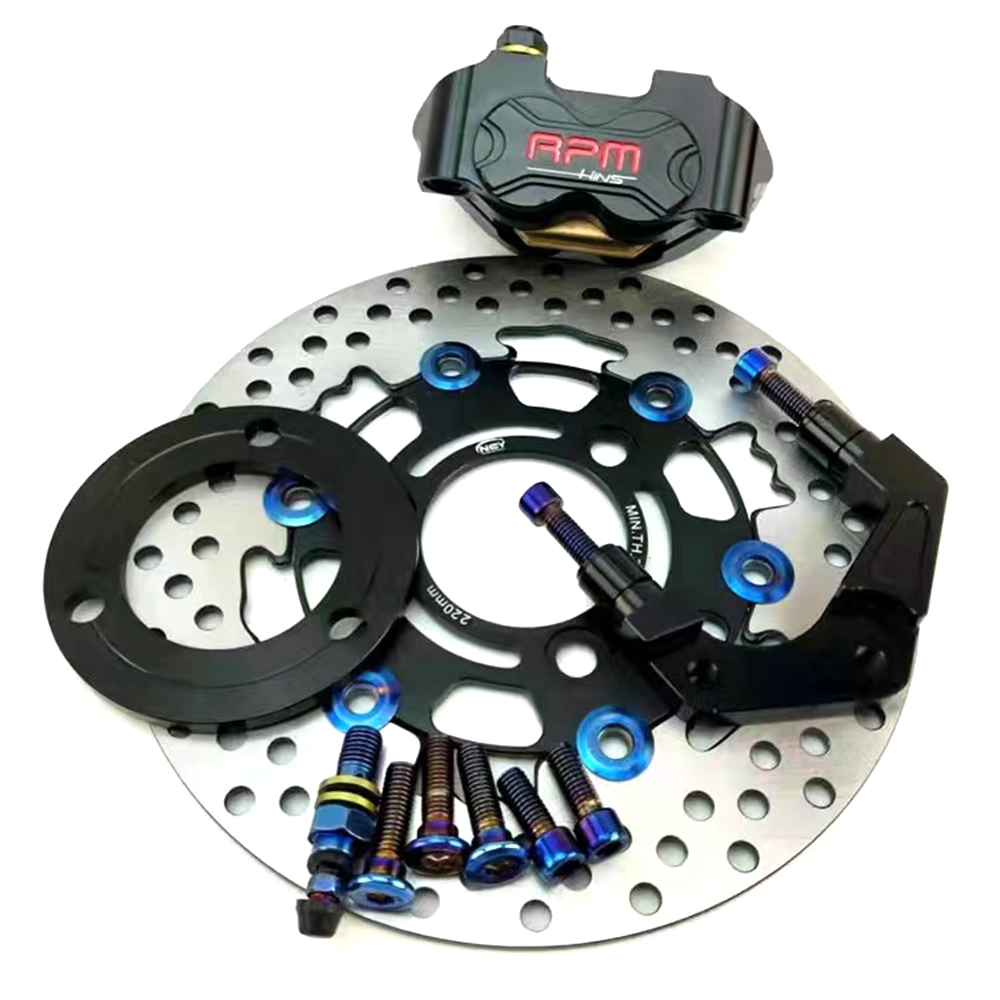 220 mm motorfiets remset voor  - Front Rear Brake Caliper Bracket Kit recensie en prijs